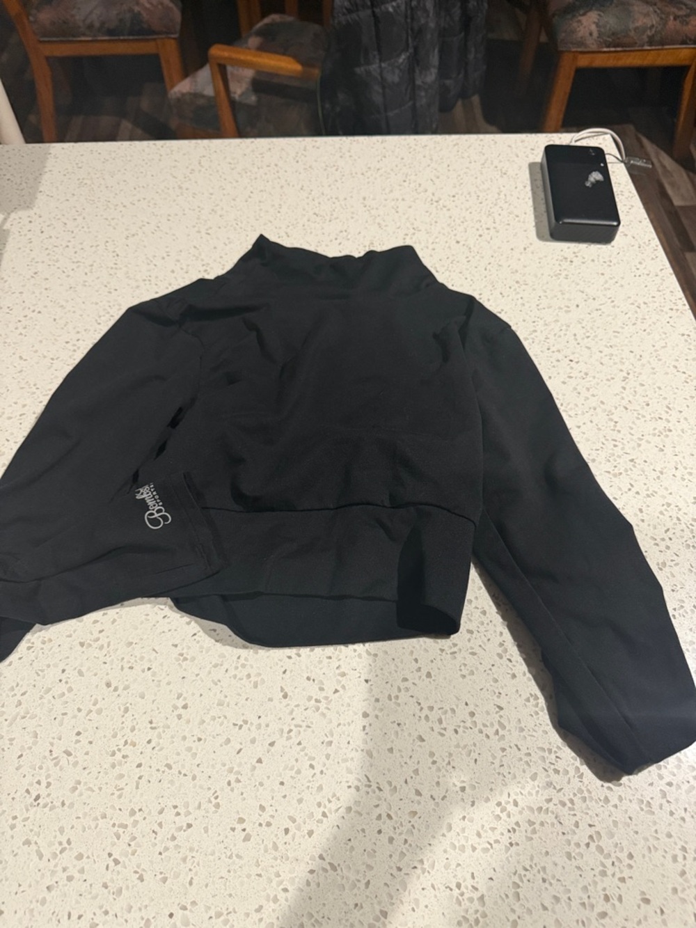 Bombshell Sportswear Black Cropped Mock Neck Sweatshirt